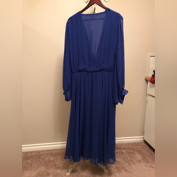 Vintage Carol Miller cocktail dress in royal blue, size 10. - Picture 2 of 5